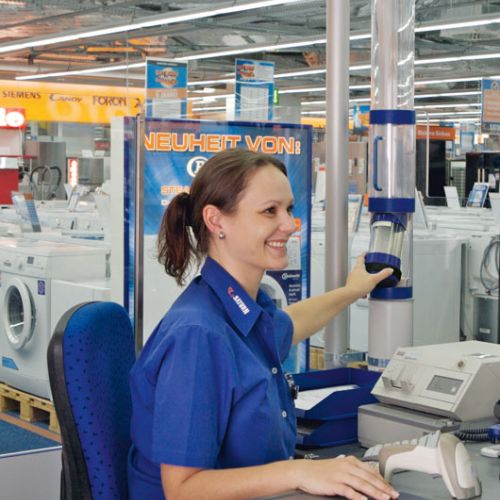 Bargeldtransport mit Rohrpost